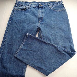 Carhartt Men's Straight Leg Jeans Size 42 X 30 Medium Wash 100% Cotton Denim